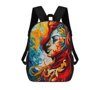 sinyumoney Children's Backpacks Flame of Passion Abstract Art School Bag 3D Printed Children's School Backpack Fashion Travel Backpacks for Kids School Students 17inch