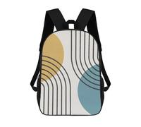 sinyumoney Children's Backpacks Geometric Lines III School Bag 3D Printed Children's School Backpack Fashion Travel Backpacks for Kids School Students 17inch