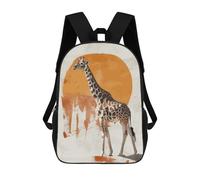 sinyumoney Children's Backpacks Giraffe Sunset School Bag 3D Printed Children's School Backpack Fashion Travel Backpacks for Kids School Students 17inch