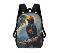sinyumoney Children's Backpacks Glowing Bird on Branch School Bag 3D Printed Children's School Backpack Fashion Travel Backpacks for Kids School Students 17inch