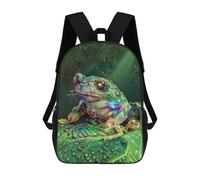 sinyumoney Children's Backpacks Glowing Forest Frogs School Bag 3D Printed Children's School Backpack Fashion Travel Backpacks for Kids School Students 17inch