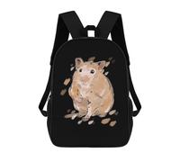 sinyumoney Children's Backpacks Golden Hamster Portrait School Bag 3D Printed Children's School Backpack Fashion Travel Backpacks for Kids School Students 17inch