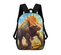 sinyumoney Children's Backpacks Golden Spiked Beast in Wildscape School Bag 3D Printed Children's School Backpack Fashion Travel Backpacks for Kids School Students 17inch