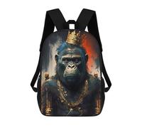 sinyumoney Children's Backpacks Gorilla Fantasy Genre School Bag 3D Printed Children's School Backpack Fashion Travel Backpacks for Kids School Students 17inch