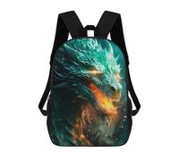 sinyumoney Children's Backpacks Green Glowing Dragon School Bag 3D Printed Children's School Backpack Fashion Travel Backpacks for Kids School Students 17inch