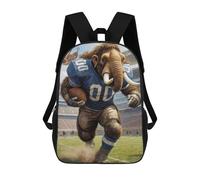 sinyumoney Children's Backpacks Gridiron Mammoth Football School Bag 3D Printed Children's School Backpack Fashion Travel Backpacks for Kids School Students 17inch