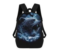 sinyumoney Children's Backpacks Grizzly Bear Roar School Bag 3D Printed Children's School Backpack Fashion Travel Backpacks for Kids School Students 17inch