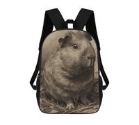 sinyumoney Children's Backpacks Guinea Pig Pencil Drawing School Bag 3D Printed Children's School Backpack Fashion Travel Backpacks for Kids School Students 17inch