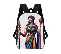 sinyumoney Children's Backpacks Hera Queen of The Gods School Bag 3D Printed Children's School Backpack Fashion Travel Backpacks for Kids School Students 17inch