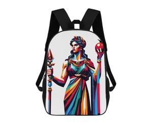 sinyumoney Children's Backpacks Hera Queen of The Gods School Bag 3D Printed Children's School Backpack Fashion Travel Backpacks for Kids School Students 17inch