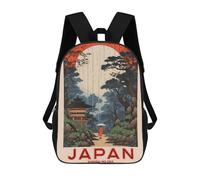 sinyumoney Children's Backpacks Japan Shikisai No Oka Travel School Bag 3D Printed Children's School Backpack Fashion Travel Backpacks for Kids School Students 17inch
