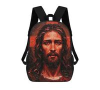 sinyumoney Children's Backpacks Jesus Christ Portrait School Bag 3D Printed Children's School Backpack Fashion Travel Backpacks for Kids School Students 17inch