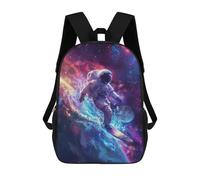 sinyumoney Children's Backpacks Kids Astronaut Surfing in Space School Bag Boys Backpack Travel Bag Student Schoolbag Book Stationery Bag School Bags 17inch