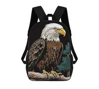 sinyumoney Children's Backpacks Kids Bald Eagle in Forest School Bag Boys Backpack Travel Bag Student Schoolbag Book Stationery Bag School Bags 17inch