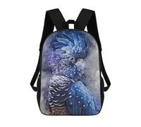 sinyumoney Children's Backpacks Kids Black Cockatoo School Bag Boys Backpack Travel Bag Student Schoolbag Book Stationery Bag School Bags 17inch
