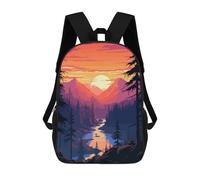 sinyumoney Children's Backpacks Kids California River Pixel Art School Bag Boys Backpack Travel Bag Student Schoolbag Book Stationery Bag School Bags 17inch