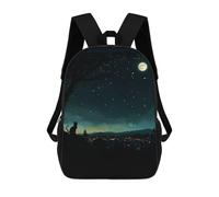 sinyumoney Children's Backpacks Kids Cat Black Moon School Bag Boys Backpack Travel Bag Student Schoolbag Book Stationery Bag School Bags 17inch