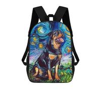 sinyumoney Children's Backpacks Kids Dog Star Night Rottweiler School Bag Boys Backpack Travel Bag Student Schoolbag Book Stationery Bag School Bags 17inch