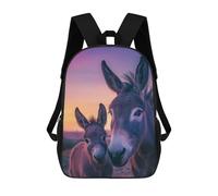 sinyumoney Children's Backpacks Kids Donkey Duo at Sunset School Bag Boys Backpack Travel Bag Student Schoolbag Book Stationery Bag School Bags 17inch