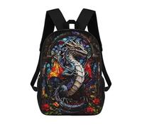 sinyumoney Children's Backpacks Kids Draconian Dragon Abstract School Bag Boys Backpack Travel Bag Student Schoolbag Book Stationery Bag School Bags 17inch