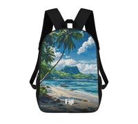 sinyumoney Children's Backpacks Kids Fiji Beach Paradise School Bag Boys Backpack Travel Bag Student Schoolbag Book Stationery Bag School Bags 17inch