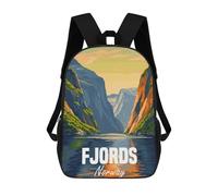 sinyumoney Children's Backpacks Kids Fjords Norway School Bag Boys Backpack Travel Bag Student Schoolbag Book Stationery Bag School Bags 17inch