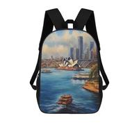 sinyumoney Children's Backpacks Kids Iconic Sydney Harbour School Bag Boys Backpack Travel Bag Student Schoolbag Book Stationery Bag School Bags 17inch