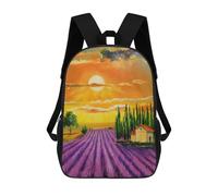 sinyumoney Children's Backpacks Kids Lavender Field at Sunset School Bag Boys Backpack Travel Bag Student Schoolbag Book Stationery Bag School Bags 17inch