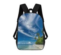 sinyumoney Children's Backpacks Kids Ocean Meets Sky School Bag Boys Backpack Travel Bag Student Schoolbag Book Stationery Bag School Bags 17inch