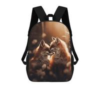 sinyumoney Children's Backpacks Kids Romantic Love Red Foxes School Bag Boys Backpack Travel Bag Student Schoolbag Book Stationery Bag School Bags 17inch