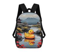 sinyumoney Children's Backpacks Kids Rubber Duck Japanese Art School Bag Boys Backpack Travel Bag Student Schoolbag Book Stationery Bag School Bags 17inch