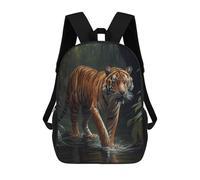 sinyumoney Children's Backpacks Kids Savanna Tiger Oil Paint School Bag Boys Backpack Travel Bag Student Schoolbag Book Stationery Bag School Bags 17inch