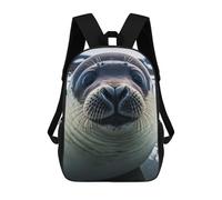 sinyumoney Children's Backpacks Kids Sea Lion Portrait School Bag Boys Backpack Travel Bag Student Schoolbag Book Stationery Bag School Bags 17inch