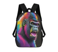 sinyumoney Children's Backpacks Kids Splash Art Gorilla School Bag Boys Backpack Travel Bag Student Schoolbag Book Stationery Bag School Bags 17inch