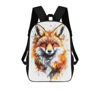 sinyumoney Children's Backpacks Kids Watercolor Fox Portrait School Bag Boys Backpack Travel Bag Student Schoolbag Book Stationery Bag School Bags 17inch