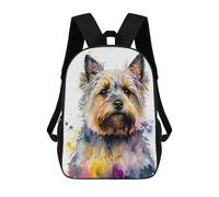 sinyumoney Children's Backpacks Kids Yorkshire Watercolor School Bag Boys Backpack Travel Bag Student Schoolbag Book Stationery Bag School Bags 17inch