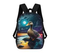 sinyumoney Children's Backpacks Lake Duck School Bag 3D Printed Children's School Backpack Fashion Travel Backpacks for Kids School Students 17inch