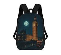 sinyumoney Children's Backpacks London at Night with Big Ben School Bag 3D Printed Children's School Backpack Fashion Travel Backpacks for Kids School Students 17inch