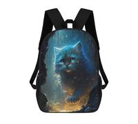 sinyumoney Children's Backpacks Magical Forest Kitten School Bag 3D Printed Children's School Backpack Fashion Travel Backpacks for Kids School Students 17inch