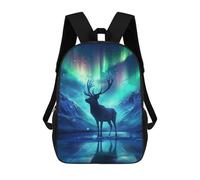 sinyumoney Children's Backpacks Majestic Deer School Bag 3D Printed Children's School Backpack Fashion Travel Backpacks for Kids School Students 17inch
