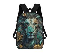 sinyumoney Children's Backpacks Majestic Lion Kintsugi Art School Bag 3D Printed Children's School Backpack Fashion Travel Backpacks for Kids School Students 17inch