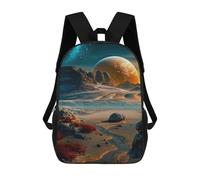 sinyumoney Children's Backpacks Mars-like Desert with Giant Planet -1 School Bag 3D Printed Children's School Backpack Fashion Travel Backpacks for Kids School Students 17inch