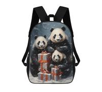 sinyumoney Children's Backpacks Merry Xmas Panda Family School Bag 3D Printed Children's School Backpack Fashion Travel Backpacks for Kids School Students 17inch