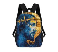 sinyumoney Children's Backpacks Mosaic Jesus Portrait School Bag 3D Printed Children's School Backpack Fashion Travel Backpacks for Kids School Students 17inch