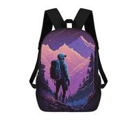 sinyumoney Children's Backpacks Mountain Hiker's Journey -2 School Bag 3D Printed Children's School Backpack Fashion Travel Backpacks for Kids School Students 17inch