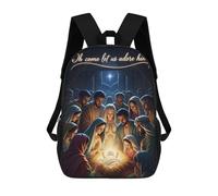 sinyumoney Children's Backpacks Nativity Scene Oh Come Let Us Adore School Bag 3D Printed Children's School Backpack Fashion Travel Backpacks for Kids School Students 17inch