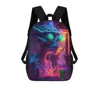 sinyumoney Children's Backpacks Neon Alien Bar Scene School Bag 3D Printed Children's School Backpack Fashion Travel Backpacks for Kids School Students 17inch