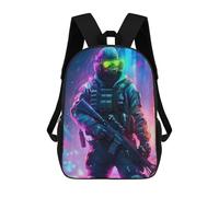 sinyumoney Children's Backpacks Neon Army Soldier School Bag 3D Printed Children's School Backpack Fashion Travel Backpacks for Kids School Students 17inch