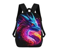 sinyumoney Children's Backpacks Neon Dragon Artwork School Bag 3D Printed Children's School Backpack Fashion Travel Backpacks for Kids School Students 17inch