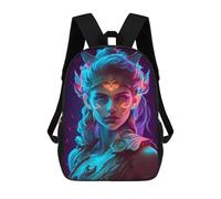 sinyumoney Children's Backpacks Neon Fantasy Portrait -4 School Bag 3D Printed Children's School Backpack Fashion Travel Backpacks for Kids School Students 17inch
